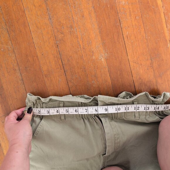 ASOS High Waisted Paperbag Light Green Shorts - Picture 12 of 15